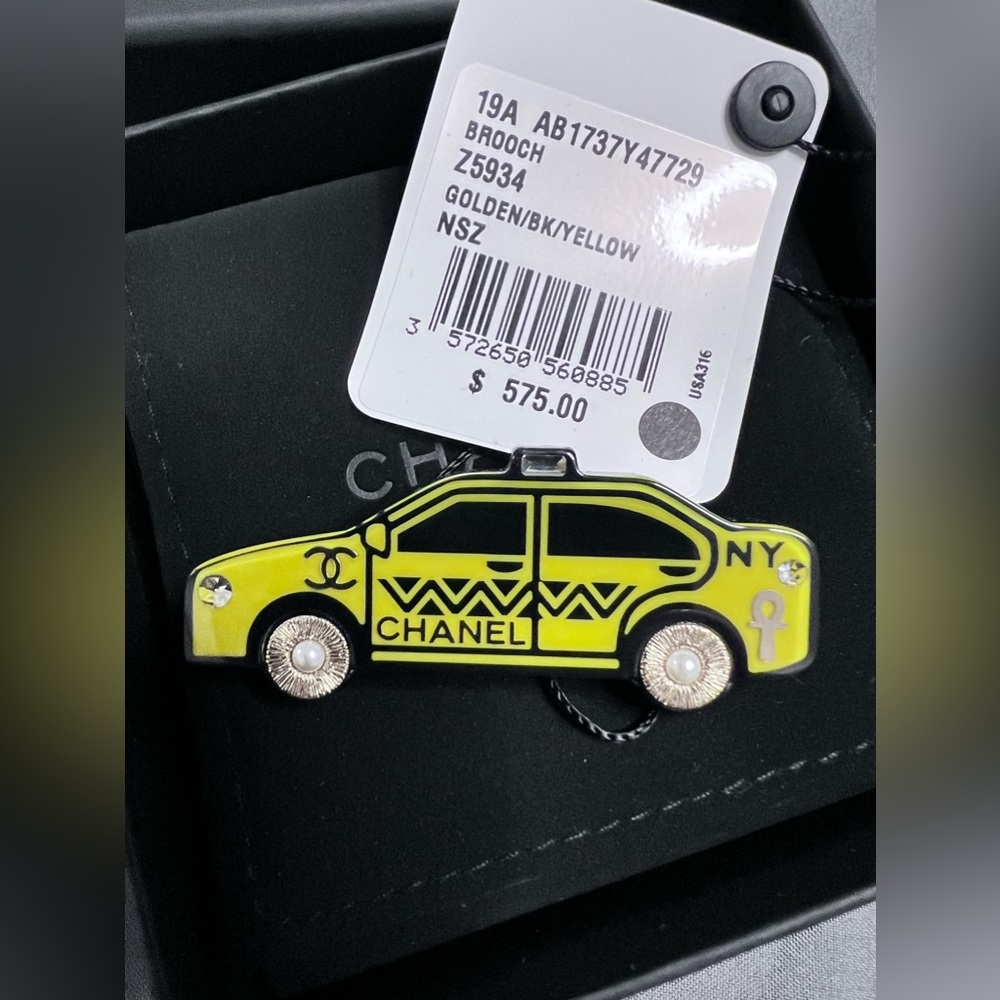 CHANEL YELLOW TAXI BROACH